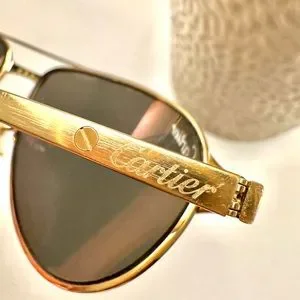 Authentic Cartier Sunglasses 24K Gold with 24K Gold lenses Cartier Vendome Titanium Aviator Sunglasses, 24k Gold  main image 4
